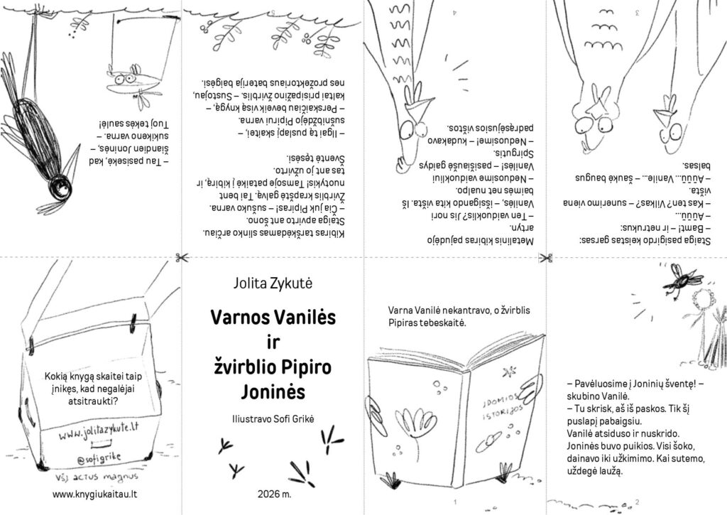 Jolita Zykutė Sofi Grikė knygiukas "Varnos Vanilės ir žvirblio Pipiro Joninės" 2026 m.