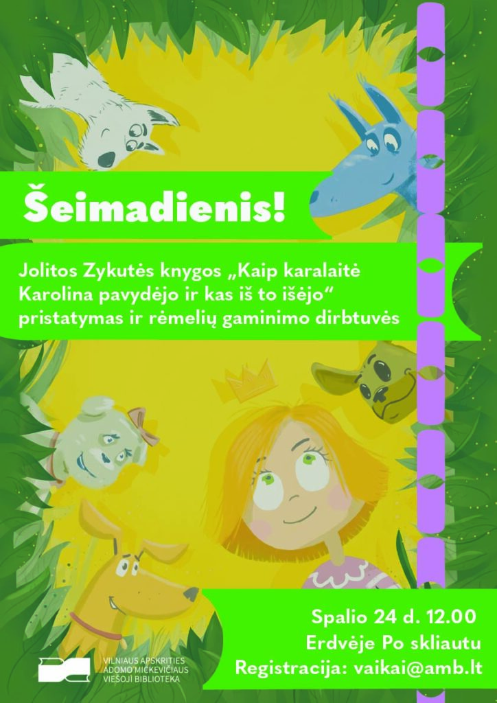 Kvietimas į Šeimadienį - J. Zykutės knygos pristatymą ir rėmelių kūrybines dirbtuves